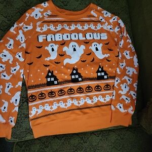 Orange Halloween Ghost Sweatshirt